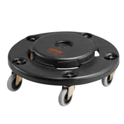VEVOR Trash Can Dolly, Fit 20, 32, 44, 55 Gallon Containers, Round Trash Can Roller Base with 4 Lockable Wheels, 500lbs Weight Capacity, Heavy Duty Barrel Dolly, Multi-Functional Rolling Dolly Cart