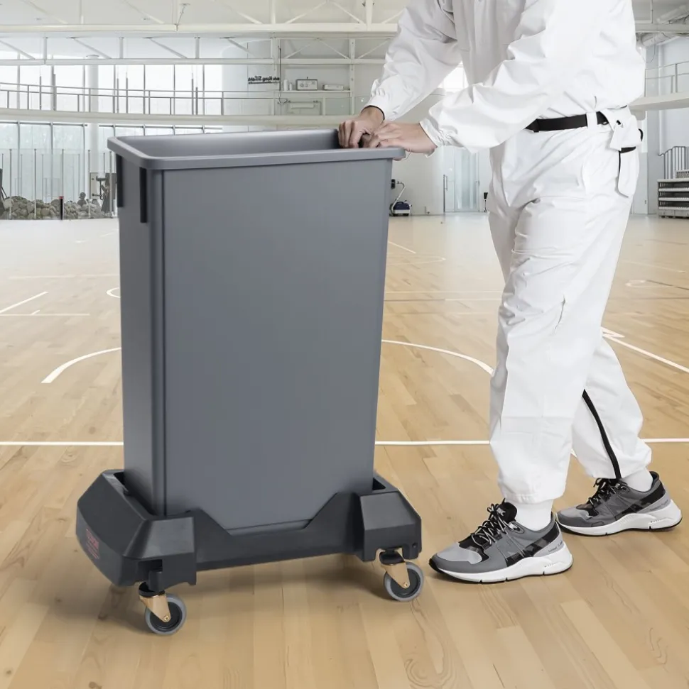 VEVOR Trash Can Dolly, Fit 16/23 Gallon Containers, Slim Trash Can Roller Base with 4 Lockable Wheels, 200lbs Weight Capacity, Heavy Duty Barrel Dolly, Smooth & Quiet Rolling Plastic Bin Dolly