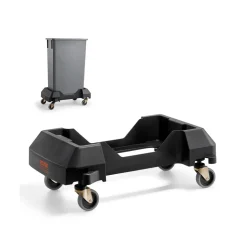 VEVOR Trash Can Dolly, Fit 16/23 Gallon Containers, Slim Trash Can Roller Base with 4 Lockable Wheels, 200lbs Weight Capacity, Heavy Duty Barrel Dolly, Smooth & Quiet Rolling Plastic Bin Dolly