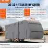 VEVOR Travel Trailer Cover, 30-33 ft RV Cover, 4-Layer Non-Woven Fabric Camper Cover, Waterproof, Windproof and Rip-Stop Class A RV Cover, with Storage Bag, Repair Patches, Straps and Tire Covers