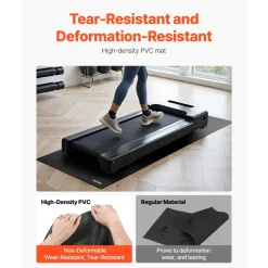 VEVOR Treadmill Mat for Carpet Floor, 35.5" x 78.7" x 0.16" Exercise Equipment Mat for Treadmills, Elliptical, Rowing Machine, High Density PVC Floor Protector, Waterproof and Non-slip for Home Gym