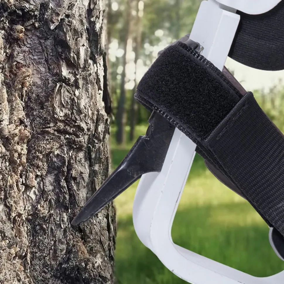 VEVOR Tree Climbing Spikes, 1 Pair Aluminum Climbing Spurs, 350lbs Load Capacity Tree Climbing Gear with Straps and Spike Protectors, Arborist Equipment for Climbers, Hunting, Fruit Picking, White