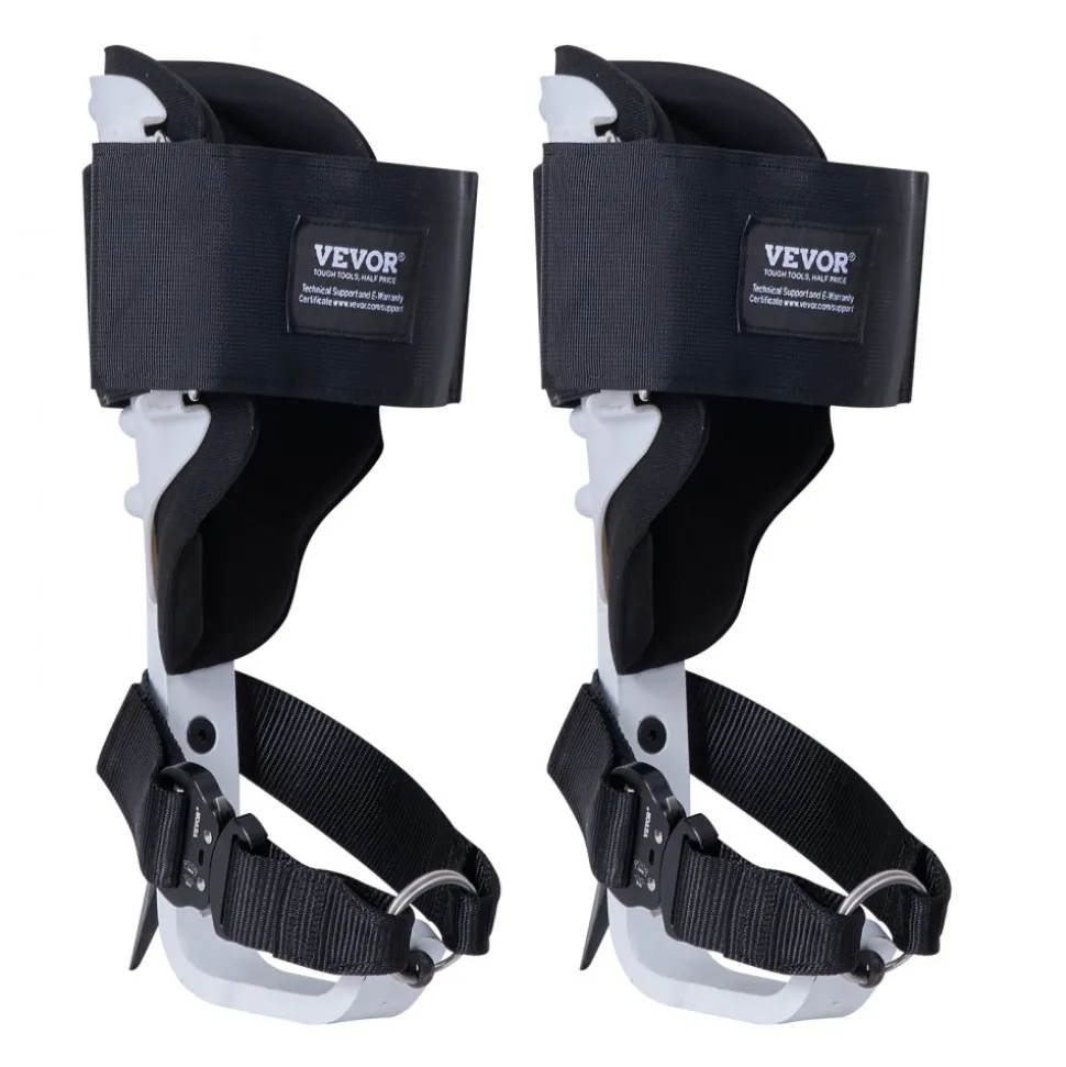 VEVOR Tree Climbing Spikes, 1 Pair Aluminum Climbing Spurs, 350lbs Load Capacity Tree Climbing Gear with Straps and Spike Protectors, Arborist Equipment for Climbers, Hunting, Fruit Picking, White
