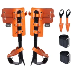 VEVOR Tree Climbing Spikes, 1 Pair Alloy Steel Climbing Spurs, 350lbs Load Capacity Tree Climbing Gear with Straps and Spike Protectors, Arborist Equipment for Climbers, Hunting, Fruit Picking, Orange