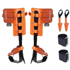VEVOR Tree Climbing Spikes, 1 Pair Alloy Steel Climbing Spurs, 350lbs Load Capacity Tree Climbing Gear with Straps and Spike Protectors, Arborist Equipment for Climbers, Hunting, Fruit Picking, Orange