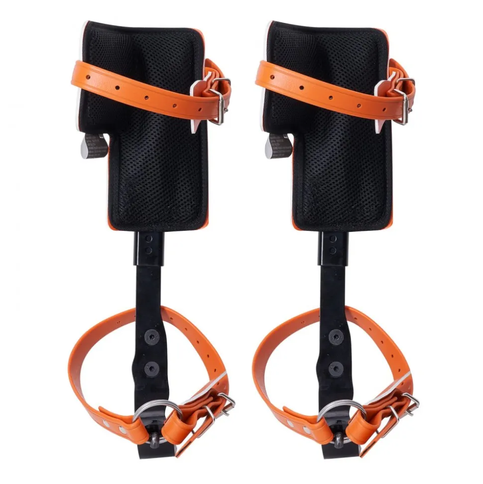 VEVOR Tree Climbing Spikes, 1 Pair Alloy Steel Climbing Spurs, 350lbs Load Capacity Tree Climbing Gear with Straps and Spike Protectors, Arborist Equipment for Climbers, Hunting, Fruit Picking, Orange