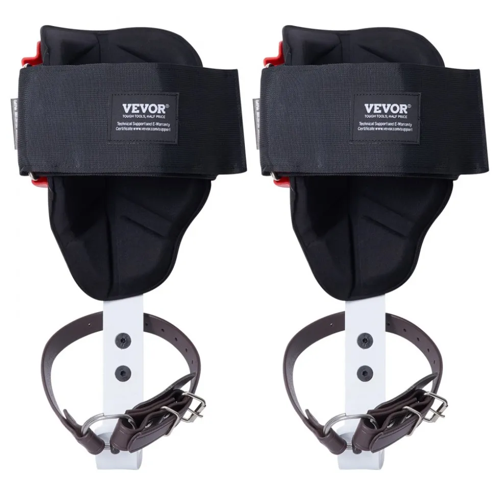 VEVOR Tree Climbing Spikes, 1 Pair Aluminum Climbing Spurs, 350lbs Load Capacity Tree Climbing Gear with Straps and Spike Protectors, Arborist Equipment for Climbers, Hunting, Fruit Picking, Red