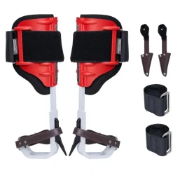 VEVOR Tree Climbing Spikes, 1 Pair Aluminum Climbing Spurs, 350lbs Load Capacity Tree Climbing Gear with Straps and Spike Protectors, Arborist Equipment for Climbers, Hunting, Fruit Picking, Red
