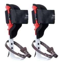 VEVOR Tree Climbing Spikes, 1 Pair Aluminum Climbing Spurs, 350lbs Load Capacity Tree Climbing Gear with Straps and Spike Protectors, Arborist Equipment for Climbers, Hunting, Fruit Picking, Red