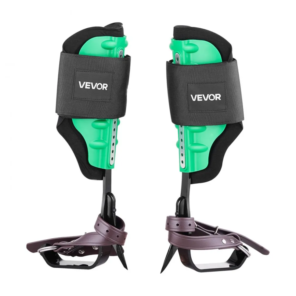 VEVOR Tree Climbing Spikes Set, Height-Adjustable Tree Climbing Gear with Straps & Spike Protectors, 350 lbs Load Capacity, Heavy Duty Steel Climb Spurs Arborist Equipment for Fruit Picking Hunting