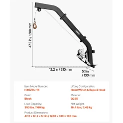 VEVOR Tree Mounted Deer Hoist, 353 lbs Load Capacity, Hunting Game Hoist Winch Lift with Ratchet Strap, Heavy Duty Deer Hanger for Skinning, Cleaning, Hanging Feed, and Field Dressing, Black