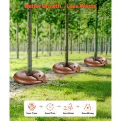 VEVOR Tree Watering Rings, 4 Pcs 16 Gallons Tree Watering Bags, 6-9 Hours Slow Release, Refillable Planting Water Bags, Water Saving, Heavy Duty Watering System for Shrub Tree Root Drip Irrigation