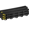 VEVOR Trench Drain System, Channel Drain with Plastic Grate, 5.9x7.5-Inch HDPE Drainage Trench, Black Plastic Garage Floor Drain, 5x39 Trench Drain Grate, with 5 End Caps, for Garden, Driveway-5 Pack
