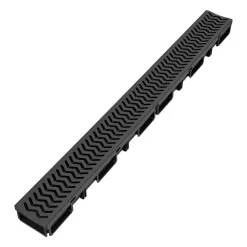 VEVOR Trench Drain, 39.6 x 4.1 x 2.4 in, 5 Pack Linear Drainage Channel, HDPE Channel Drain with Grates & End Caps, Premium Outdoor Drainage System for Driveway, Patio, Pool, Garden, Yard, Black