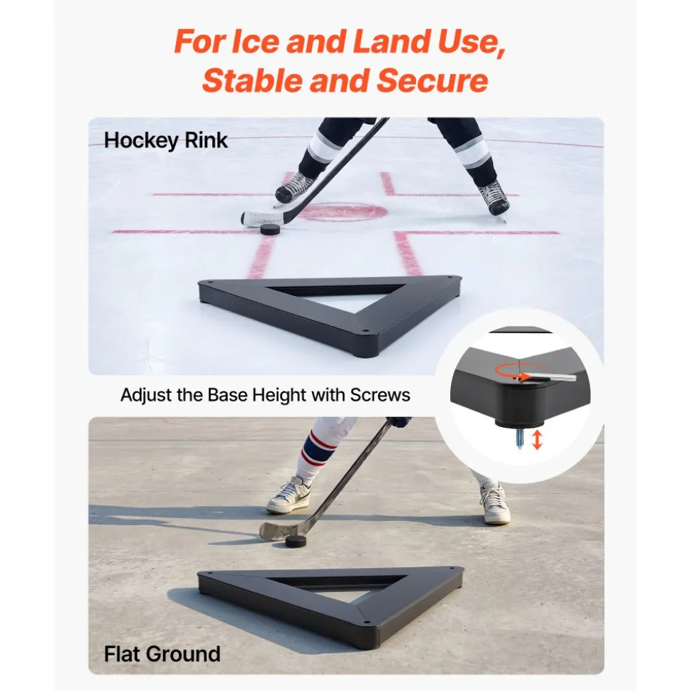 VEVOR Triangle Hockey Passer, Heavy-Duty Multi-Angle Rebounder, Hockey Passing Aid, Passing & Stick Handling Trainer, Off-Ice & On-Ice Portable Equipment, Help Improve Puck Control & Shooting