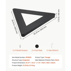 VEVOR Triangle Hockey Passer, Heavy-Duty Multi-Angle Rebounder, Hockey Passing Aid, Passing & Stick Handling Trainer, Off-Ice & On-Ice Portable Equipment, Help Improve Puck Control & Shooting