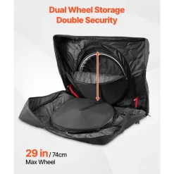 VEVOR Triathlon Bike Travel Bag, Transport Bicycle Storage Carry Bag with TSA Lock & Dual Zipper, Triathlon Bicycle Case Max. Wheelbase 42 in for Travel, Outdoor Use, Train Airplane Subway Transport