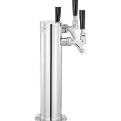 VEVOR Triple Taps Draft Beer Tower Dispenser, Stainless Steel Keg Beer Tower, Kegerator Tower Kit with Pre-Assembled Tubing and Self-Closing Faucet Shanks for Party, Bar, Pub, Restaurant