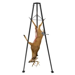 VEVOR Tripod Deer Hoist, 500 lbs Load Capacity, Hunting Game Hoist Winch Lift with Gambrel & Manual Winch, Hunting Game Skinning and Cleaning Accessory for Cleaning, Skinning, and Moving, Black