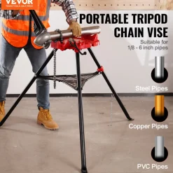 VEVOR 460-6 Tripod Pipe Chain Vise 1/8