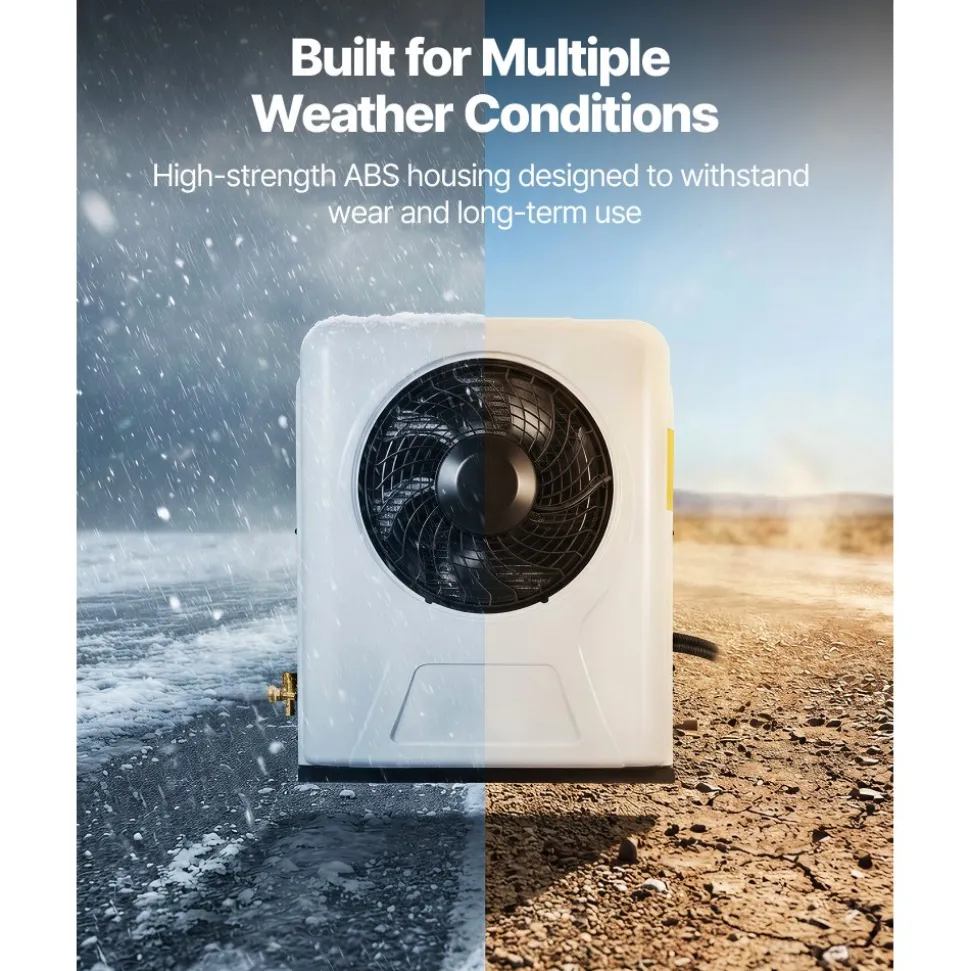 VEVOR Truck Air Conditioner, 12V 10000 BTU Mini Split AC Unit, 400 m³/h Airflow Cab Air Conditioner, Fast Cooling Low Noise for Semi Truck, Camper, Construction Vehicle, Crane, Tractor, Excavator