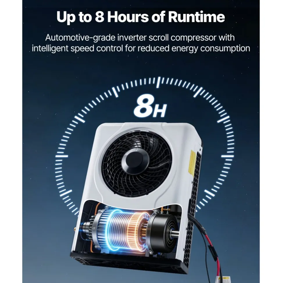 VEVOR Truck Air Conditioner, 12V 10000 BTU Mini Split AC Unit, 400 m³/h Airflow Cab Air Conditioner, Fast Cooling Low Noise for Semi Truck, Camper, Construction Vehicle, Crane, Tractor, Excavator