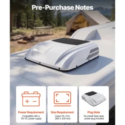 VEVOR Truck Air Conditioner, 12V 10000 BTU RV Rooftop AC Unit, 350 m³/h Airflow, Cooling & Heating 2 in 1 Function Cab Air Conditioner, Quiet A/C Unit for Semi Truck Trailer Motorhome Tractor Caravan