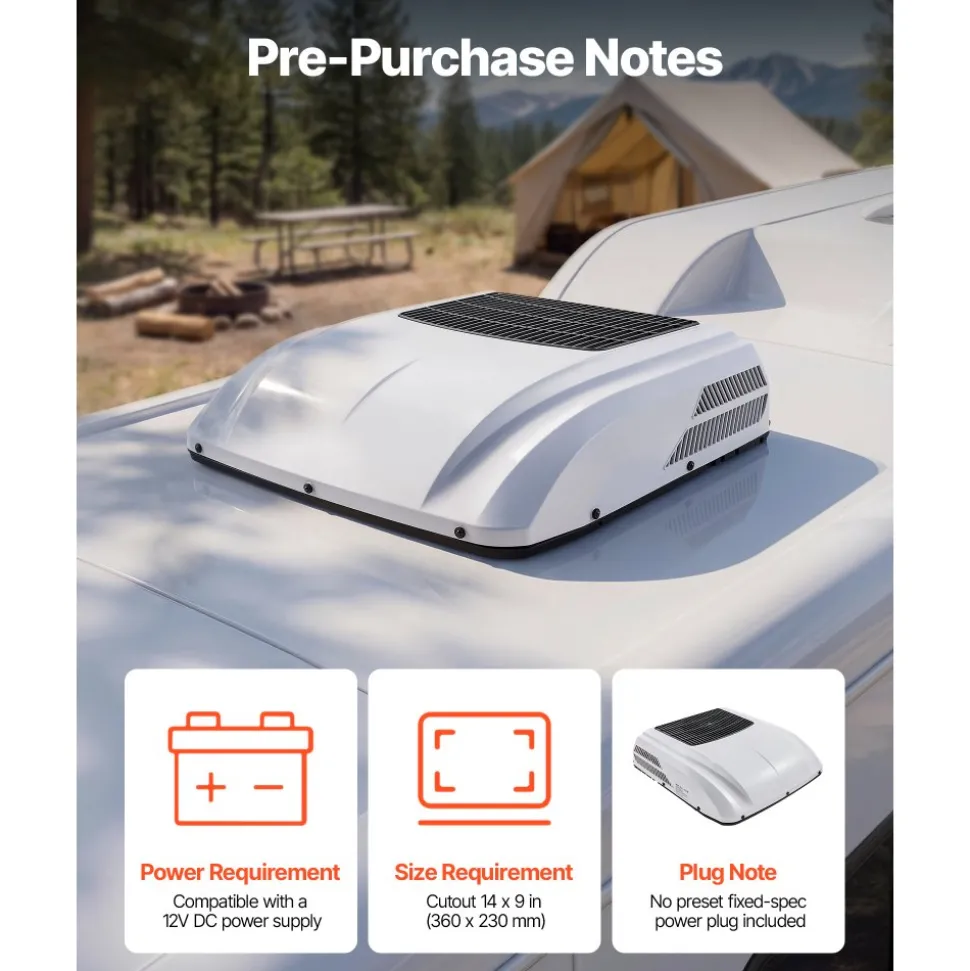 VEVOR Truck Air Conditioner, 12V 10000 BTU RV Rooftop AC Unit, 350 m³/h Airflow, Cooling & Heating 2 in 1 Function Cab Air Conditioner, Quiet A/C Unit for Semi Truck Trailer Motorhome Tractor Caravan