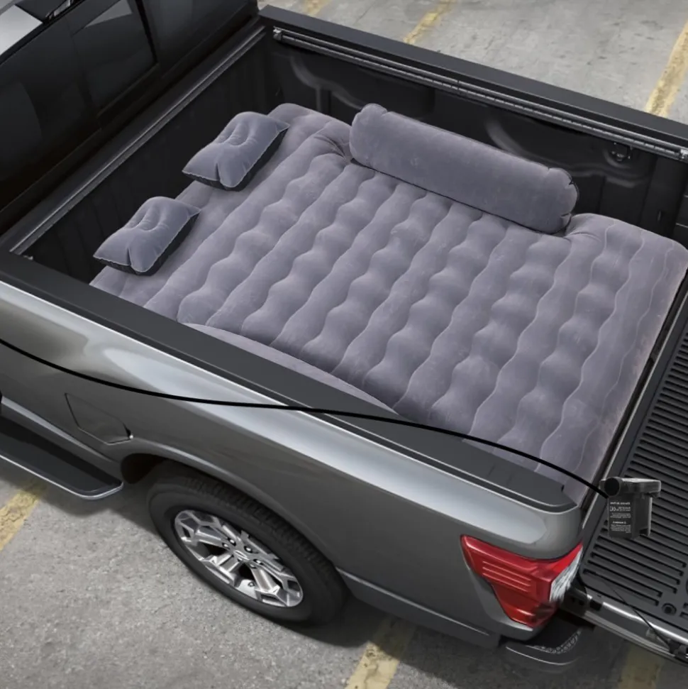 VEVOR Truck Bed Air Mattress, for 6-6.5 ft Full Size Truck Beds, Inflatable Air Mattress Camping Bed with 12V Air Pump 2 Pillows, Carry Bag, for Chevrolet Silverado, Dodge Ram, Ford 150/250/350