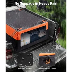 VEVOR Truck Bed Cargo Bag, Waterproof 840D PVC, 51.18 x 40.16 x 21.85 in (26 Cubic Feet), Heavy Duty Cargo Bag for Truck Bed with 4 Bungee Cords with Hooks, Fits a Variety of SUV and Pickup Trucks