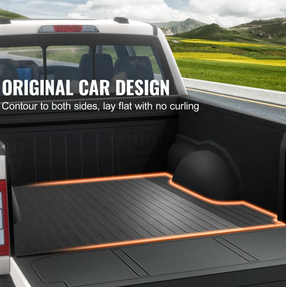 VEVOR Truck Bed Mat, Fits for 2015-2023 Ford F150 5.5 FT Short Bed, 66.5" x 64" Rubber Truck Bed Liner, 1/4" Thick Bed Mat Car Accessories for All-Weather Protection, Prevent Slipping or Damage