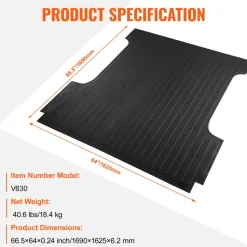 VEVOR Truck Bed Mat, Fits for 2015-2023 Ford F150 5.5 FT Short Bed, 66.5