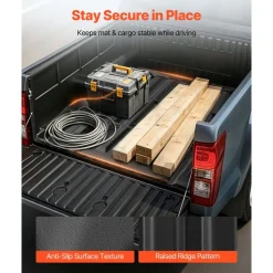 VEVOR Truck Bed Mat, TPE, Compatible with 2022-2026 Nissan Frontier Bed, Heavy Duty Custom Fit, All Weather Protection Pickup Car Trunk Liner Replacement, for 2022-2026 Nissan Frontier Accessories
