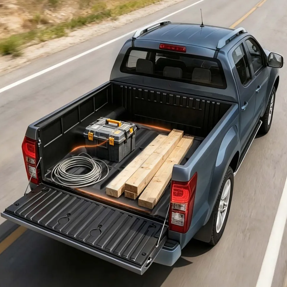 VEVOR Truck Bed Mat, TPE, Compatible with 2022-2026 Nissan Frontier Bed, Heavy Duty Custom Fit, All Weather Protection Pickup Car Trunk Liner Replacement, for 2022-2026 Nissan Frontier Accessories