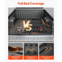 VEVOR Truck Bed Mat, TPE, Compatible with 2022-2026 Nissan Frontier Bed, Heavy Duty Custom Fit, All Weather Protection Pickup Car Trunk Liner Replacement, for 2022-2026 Nissan Frontier Accessories
