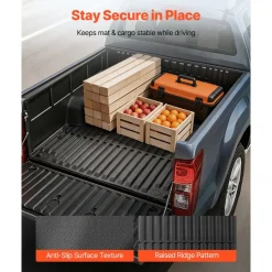 VEVOR Truck Bed Mat, TPE, Compatible with 2024-2026 Toyota Tacoma Bed, Heavy Duty Custom Fit, All Weather Protection Pickup Car Cargo Trunk Liner Replacement, for 2024-2026 Toyota Tacoma Accessories