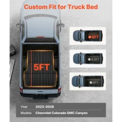 VEVOR Truck Bed Mat, TPE, Fit for 2023-2026 Chevy Colorado&GMC Canyon 5FT Bed, Heavy Duty Custom Fit, All Weather Protection Trunk Liner, for 23-26 Chevrolet Colorado/GMC Canyon Pickup Accessories