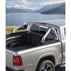 VEVOR Truck Bed Roll Bar, Universal Adjustable Sport Bar Chase Rack Compatible with Full-Size & Mid-Size Pickup, With LED Brake Light, Stainless Steel + Carbon Steel No Rack Included