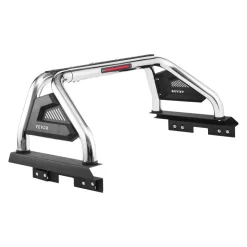VEVOR Truck Bed Roll Bar, Universal Adjustable Sport Bar Chase Rack Compatible with Full-Size & Mid-Size Pickup, With LED Brake Light, Stainless Steel + Carbon Steel No Rack Included