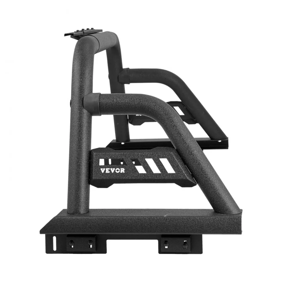 VEVOR Truck Bed Roll Bar, Universal Pickup Sport Adjustable Bar Chase Rack Compatible with Mid-Size Truck, Carbon Steel Construction with Extension Light Bracket, No Rack Included