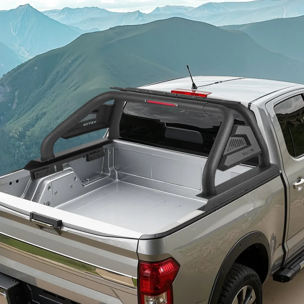 VEVOR Truck Bed Roll Bar, Universal Adjustable Sport Bar Chase Rack, with Luggage Rack for Full-Size Pickup, Carbon Steel Construction with Extension Light Bracket, Rust-resistant Coating