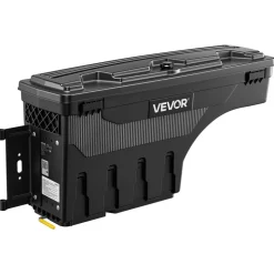 VEVOR Truck Bed Storage Box, 6.6 Gal/25 L Waterproof ABS Wheel Well Tool Box with Anti-Theft Combination Lock, Compatible with 2002-2018 Dodge Ram 1500 2500 3500, Driver Side Left (Drilling Required)