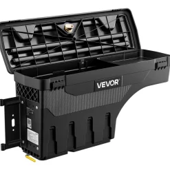 VEVOR Truck Bed Storage Box, 6.6 Gal/25 L Waterproof ABS Wheel Well Tool Box with Anti-Theft Combination Lock, Compatible with 2002-2018 Dodge Ram 1500 2500 3500, Driver Side Left (Drilling Required)