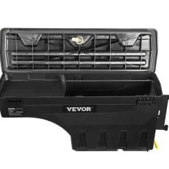 VEVOR Truck Bed Storage Box, Lockable with Password Padlock, 6.6 Gal/25 L ABS Wheel Well Tool Box, Waterproof and Durable, Compatible with Ford F-150 2015-2021, Passenger Side