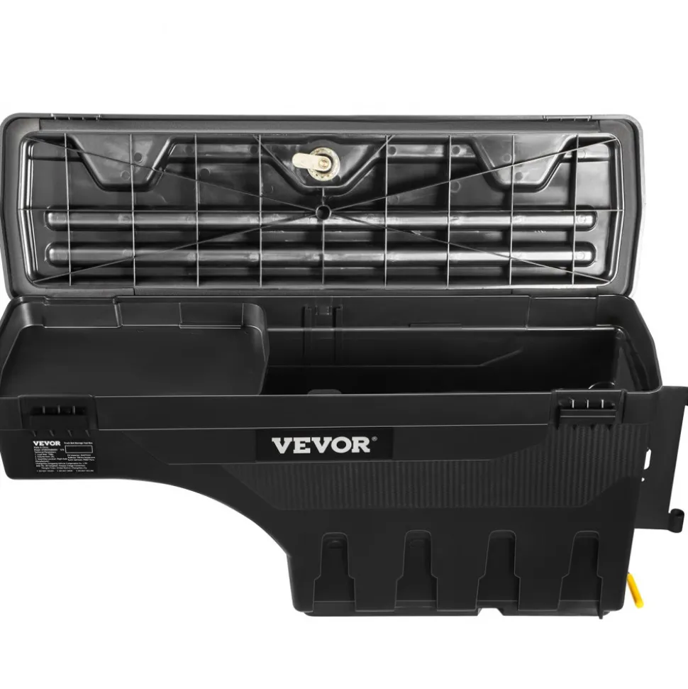 VEVOR Truck Bed Storage Box, Lockable with Password Padlock, 6.6 Gal/25 L ABS Wheel Well Tool Box, Waterproof and Durable, Compatible with Ford F-150 2015-2021, Passenger Side