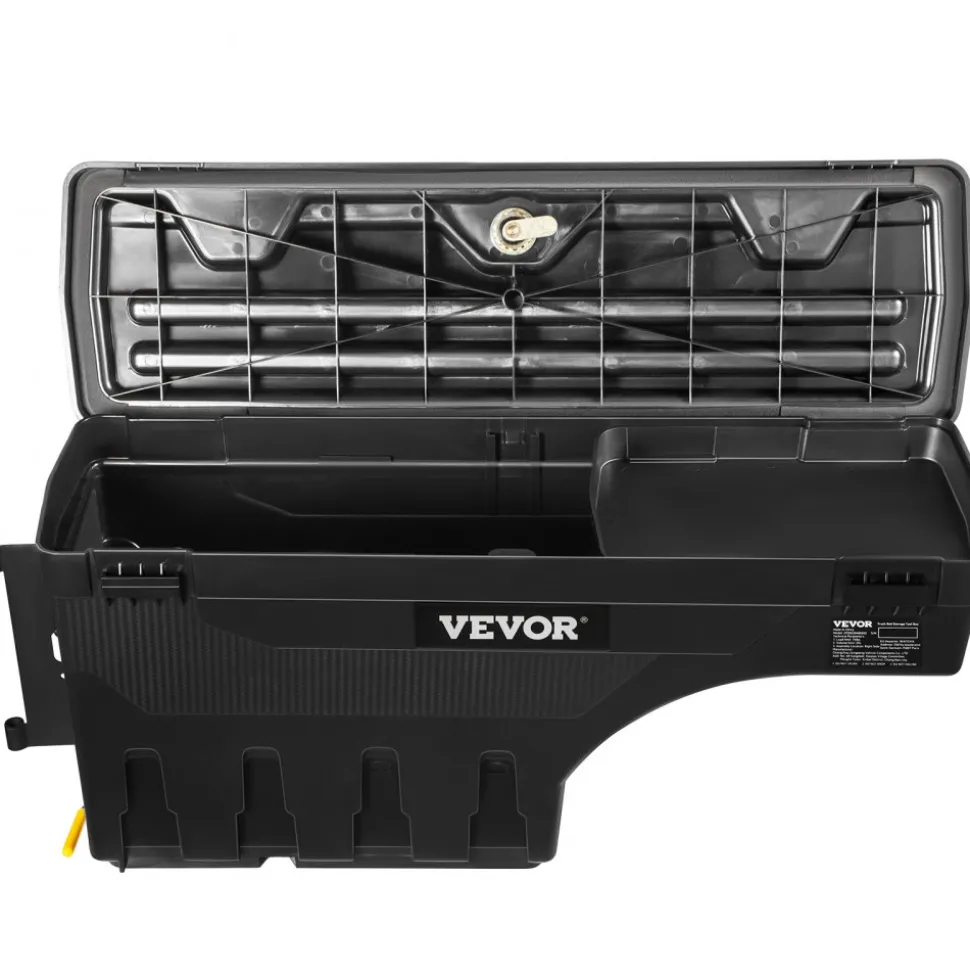 VEVOR Truck Bed Storage Box, Lockable with Password Padlock, 6.6 Gal/25 L ABS Wheel Well Tool Box, Waterproof and Durable, Compatible with Ford F-150 2015-2021, Drivers Side (Left)