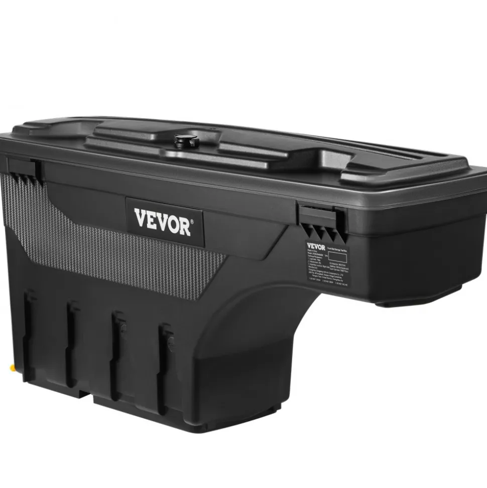 VEVOR Truck Bed Storage Box, Lockable with Password Padlock, 6.6 Gal/25 L ABS Wheel Well Tool Box, Waterproof and Durable, Compatible with Ford F-150 2015-2021, Drivers Side (Left)