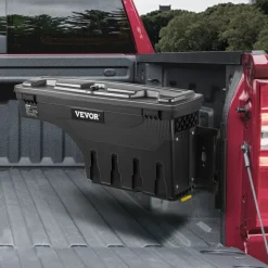 VEVOR Truck Bed Storage Box, Lockable Lid, Waterproof ABS Wheel Well Tool Box 6.6 Gal/20 L, Compatible with Chevrolet Silverado 1500 GMC Sierra 1500 2019-2020, Passenger Side, Black