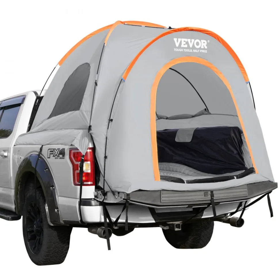 VEVOR Truck Bed Tent, 6.4'-6.7' Pickup Truck Tent with Rain Layer and Carry Bag, Waterproof PU2000mm Double Layer Truck Tent, Accommodate 2-3 Person, for Camping Traveling Outdoor Activities