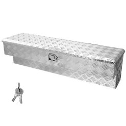 VEVOR Truck Bed Tool Box, Heavy Duty Aluminum Tool Box with Diamond Plate, Storage Toolbox Chest Organizer Supports up to 220 lbs, Ideal for Pickup, Truck Bed, RV, Trailer, 30.3 x 24 x 9 in, Silver